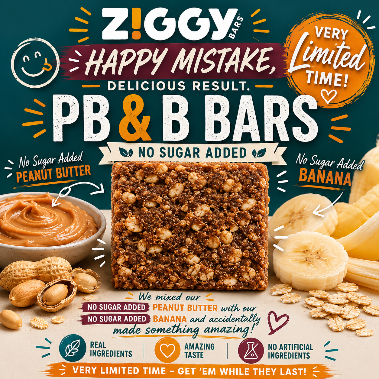 PB & B Bars β Peanut Butter & Banana (No Sugar Added) β οΈ While Supplies Last