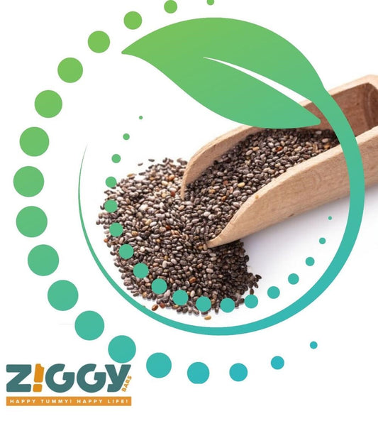 Ziggy Bars has chia seeds that promotes constipation relief