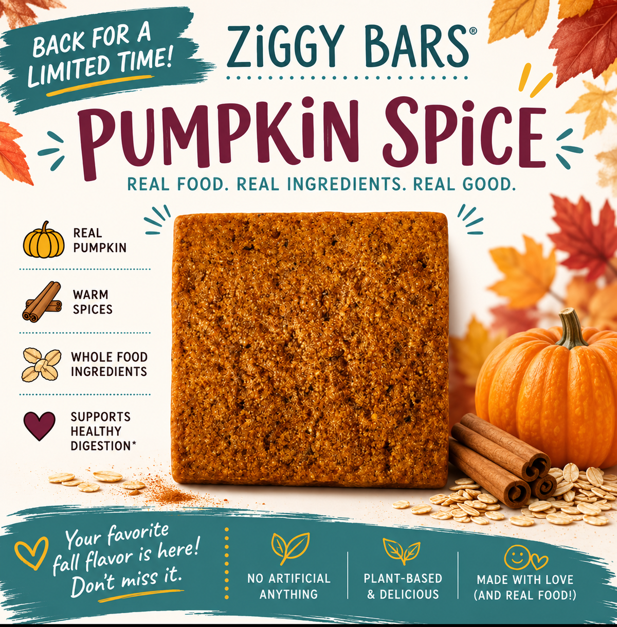Pumpkin Spice Ziggy Bars