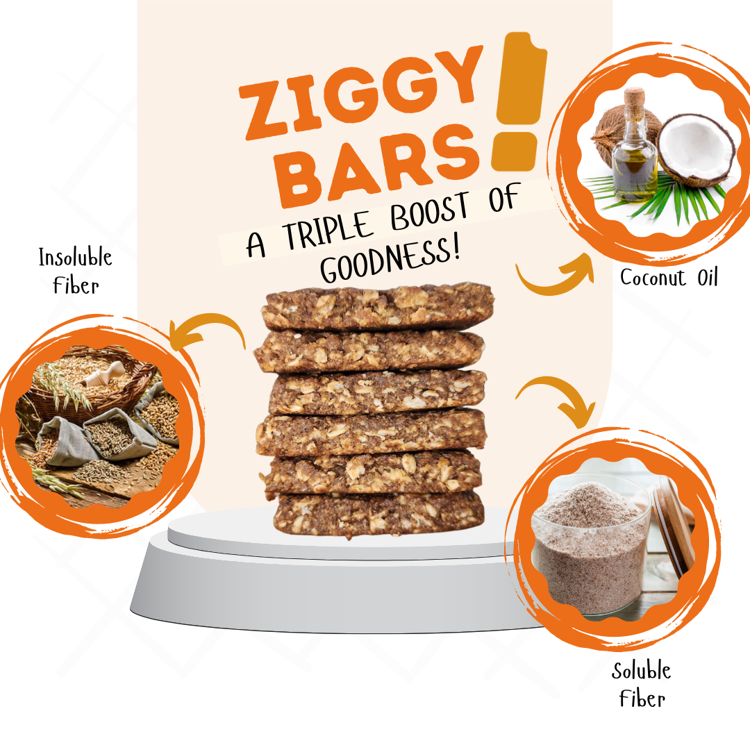 A triple boost of goodness of Ziggy Bars for healthy happy tummy